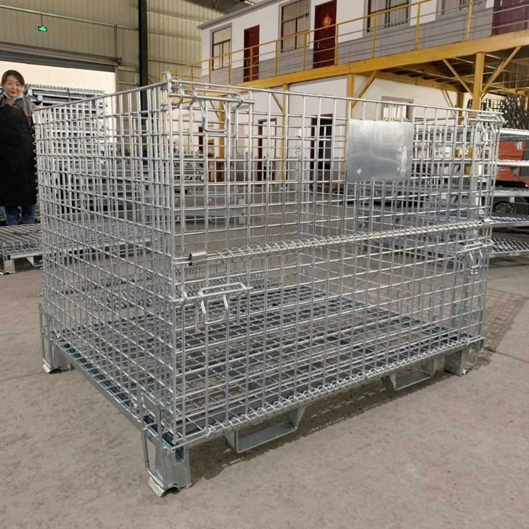 Customized Heavy Duty Stackable Folding Storage Cage Wire Mesh Container