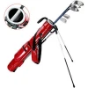 Customized red pu leather  2 way dividers ladies red half golf sundays bag custom made golf gun bags with plastic handle