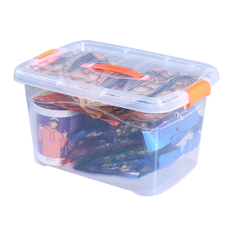 Customized transparent household plastics storage bin