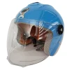 Cute Animal-Print Half-Face Modular Motorcycle Helmet for Kids Quick Release Closure ABS Material for Riding Sports