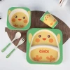 Cute Unbreakable Bamboo Home Goods Dinnerware Sets For Children