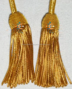 decoration metallic golden bullion tassel fringe, gold tassel trim