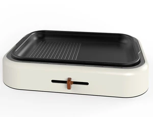 Detachable plate electric skillet grill takoyaki maker