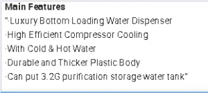 Dispenser air magic Bottom Loading Fast Heating Hot Compressor Water Dispenser