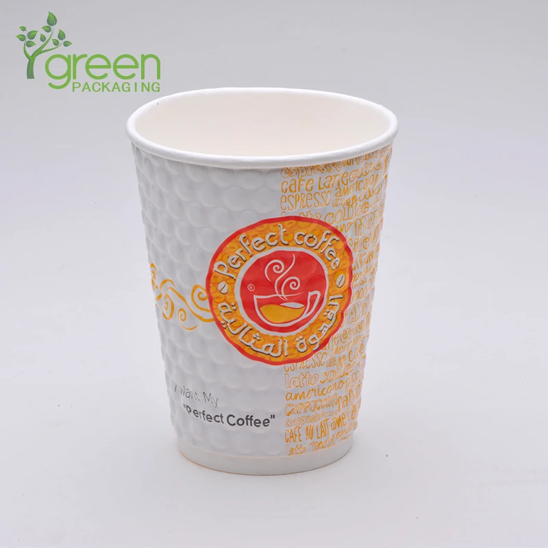 Disposable 12oz Insulated Take Away Coffee to Go Paper Coffee Cup Manufacturer
