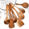 DiYue Wooden Utensils DIY170103 Sets of 7pcs Premium Acacia Wood Spoon Spatular Ladle Skimmer Nonstick Pan Cooking Tools Gifts