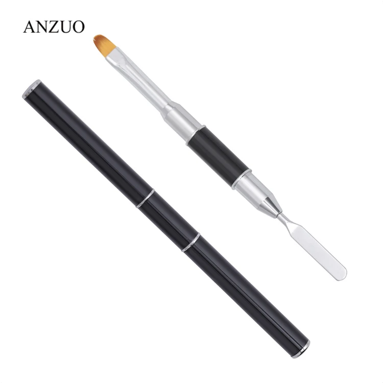 Double-end Nail Gels Stick Nylon Hair Poly Acrylic UV Extensions Gel Apply Slice Spatula Manicure Tools Nail Art Brush