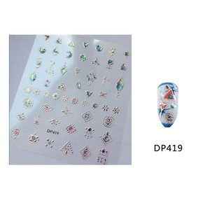 DP400 Nails Art Stickers 3d Manicure Water Decals Transparent Flower Nail Decals