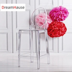Dreamhause Nordic Color Transparent Bar Chair Cafe Tea Shop Acrylic High Stool Creative Devil Ghost Bar Chair