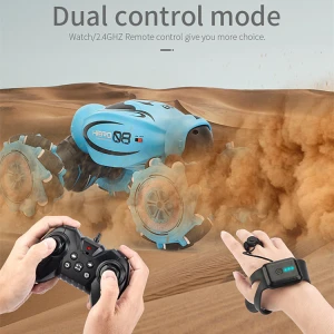 Drift stunt double side watch control 360 degree rotation RC stunt car 4WD 2.4G twist off road RC car with lights music