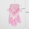 Dropshipping Pink White Orange Heart Frame Dream Catcher with LED Handmade Wholesale Boho Dreamcatcher