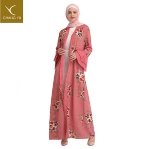Dubai New digital print elegant Cardigan robe in Middle East islamic clothing
