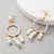 Import E042A Fashion 18K Gold Plated Pearl Earring Pearl Paved Large Round Circle Hoop Earring High Quality Alloy Drop Earring from China