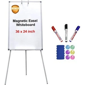 Easel Whiteboard Magnetic White Board 36 x 24 Inches Flip chart Easel Dry Erase Board With Stand Tripod Whiteboard With Markers