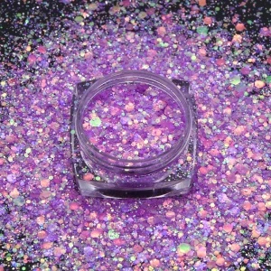 Eco-friendly PET candy colors chunky mix iridescent glitter  polyester glitter for body and nail arts