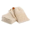 Eco Friendly Sisal Soap Bag With Drawstring Natural Soap Pack Washable Soap Saver Pouch for Foaming