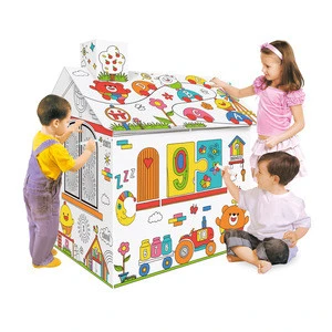 Educational doodle house 3d diy puzzle painting toy