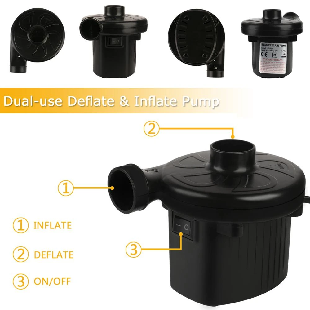 Electric Pumps-Inflatable Deflatable Air Pump with 3 Nozzles,  Quick Fill Electric Pump for Inflatable Sofa, Air Raft Mattress