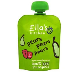 Ella&#39;s Kitchen Organic Smooth Pear Puree Stage1 70g