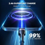 Elough wholesale cavo micro usb 2.4 fast charging data cables 1m phone charger nylon cable