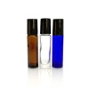 Empty perfumes amber blue frosted clear colors 10 ml glass roll on bottle with metal roller ball