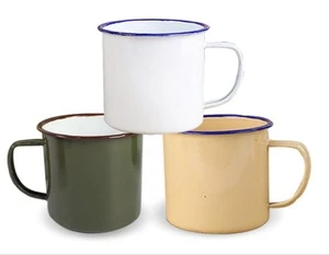 Enamel Mug, Enamel Mug with Handle,Tin mug for camping and travel