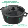 Enameled Cast Iron Dutch Oven Pot with Lid - 6 Quart Capacity for Preparing Low and Slow Cooking Meals - Electric Gas Stove Top