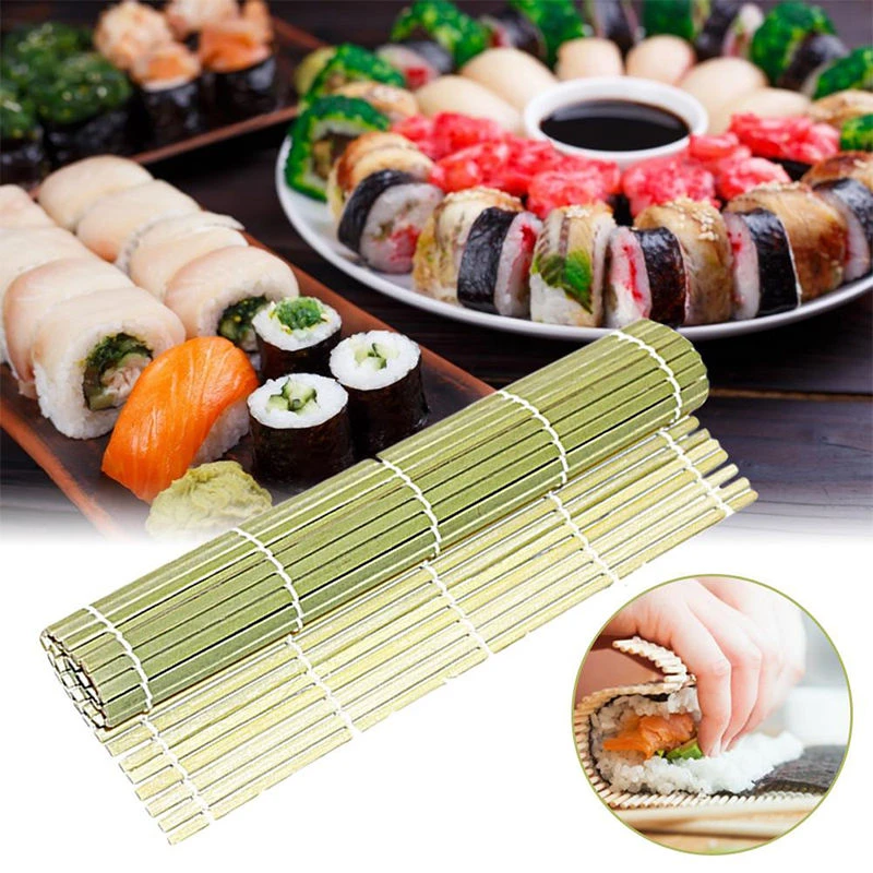 Estick Natural Japanese Style Bamboo Tools Rolling Bamboo Curtain Japanese Bamboo Sushi Roller For Rice