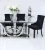Import Europe  Style Glass Stainless Steel Dining Table  Chrome Dining Set With 6 White PU Chairs from China