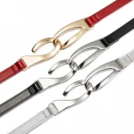 European and American popular tie-in dress of woman leather belt, the stretch woman dress belt of alloy buckle head