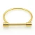 Import European Personalized D Shape 316L Stainless Steel Bangle Real Gold Plated Horseshoe Buckle Stainless Steel Cuff Bangle from China