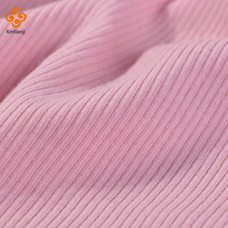 European style 40s combed rib knit cotton spandex fabric