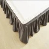 Fabric Sides Wrap Around Magic sticker Bed Skirt, Easy On/ Off Dust Ruffled King Bed Skirts Tailored Drop
