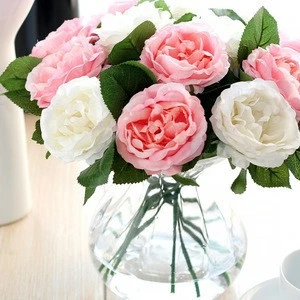 Factory Handmade Artificial Rose Flower Tissue Fabric Flowers For Wedding Decoration Silk Dried Flower
