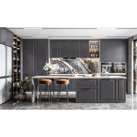 Buy Factory Price Custom Modular Solid Wood Kitchen Modern Design Smart ...