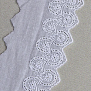 Factory Price White Lace Trim Cotton Lace Trim Embroidery For Womens Wear