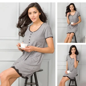 Factory wholesale 100 cotton maternity pijiama nightgown RP018