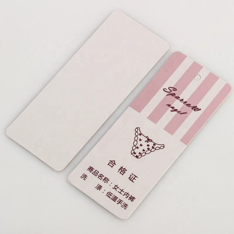 Factory wholesale custom recycled paper hanging clothing hangtags