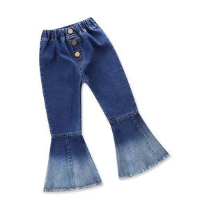 Fashion baby Girls Denim Bell Bottoms Children&#039;s Pant Apparel Vintage Jeans