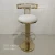 Import fashion design stainless steel T shape gold bar stool high chair with footrest from China