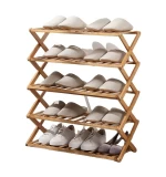 Fashionable and modern bamboo Folding shoe rack shoe store display racks