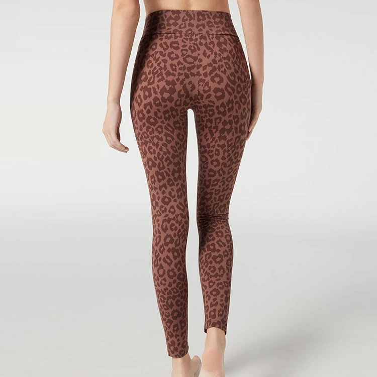 Fashionable item workout training style leopard print active wear leggings sexy ladies nylon spandex yoga pants