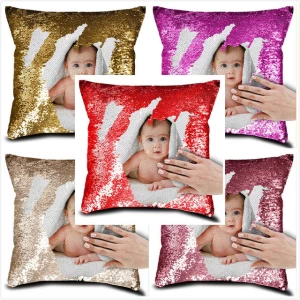 Feiyou new product color customizable sequin pillowcase cover magic color sublimation pillow case