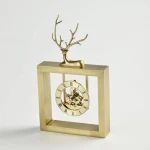 Fine Copper Table Clock Bedroom Classroom Battery Style Quartz Clock High Quality Slient Movement Exquisite Handicrafts