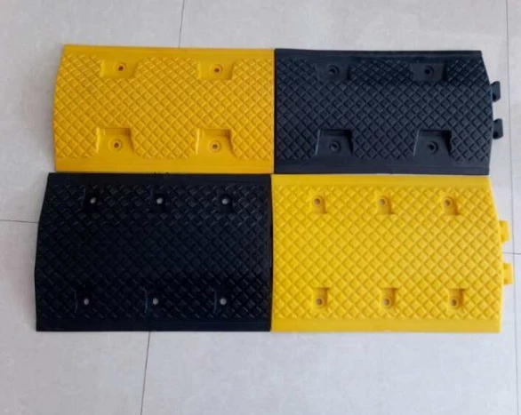 Flexible PVC and rubber material five channel threshold speed hump/ bump for garage