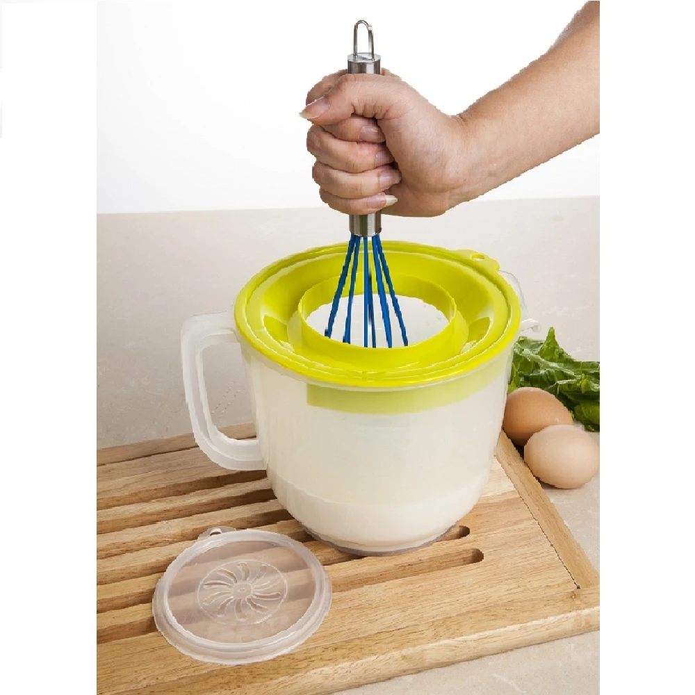 Food Grade Plastic Kitchen Batter Bowl With Splatter Guard