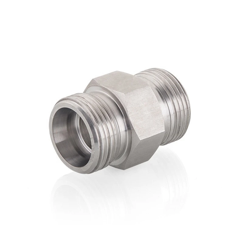 Forged BSP NPT Hydraulic Pipe Fittings Union Connector, Double Pipe Nipple, Male Thread Nipple