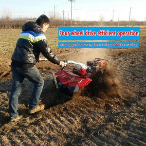 Four-wheel drive micro tillage machine Automatic clutch stepless hand push tillerportable orchard rotary tillage Mini Farm