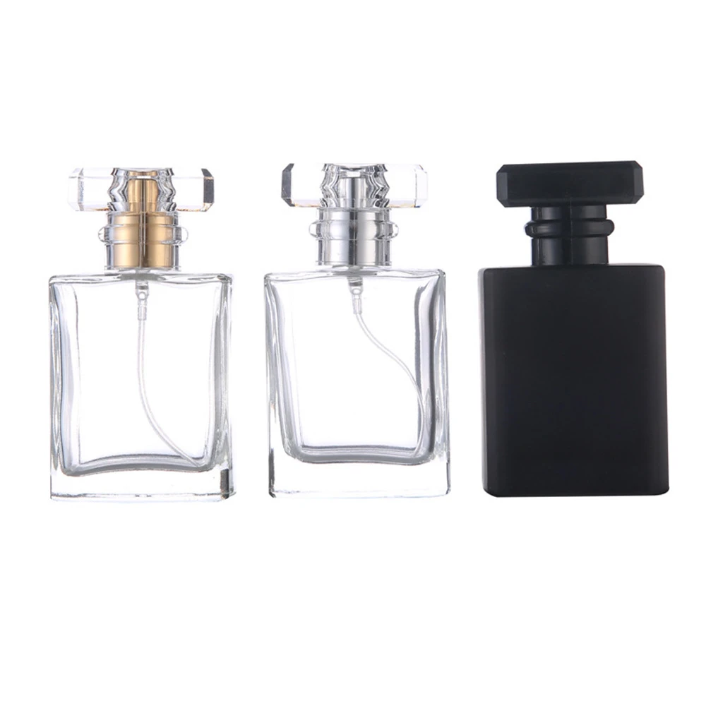 Free Sample Luxury Woman30ml 50ml Square Spray Glass Perfume Bottle 50 ml Wholesale