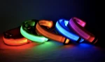 Free Sample  USB Rechargeable Para Perro Night Illuminated Glowing Luminous Reflective LED Dog Collar for Pet